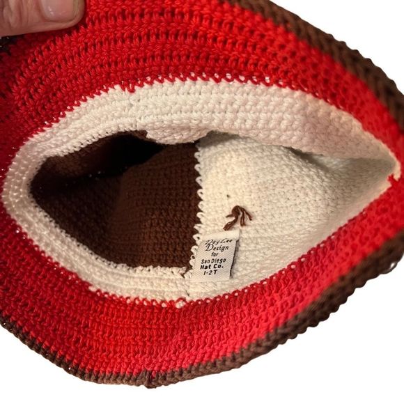 Crochet Puppy Dog Hat Cap Child’s Size 1-2T NWT White Brown Kid’s‎ Crochet Hat - Picture 9 of 12